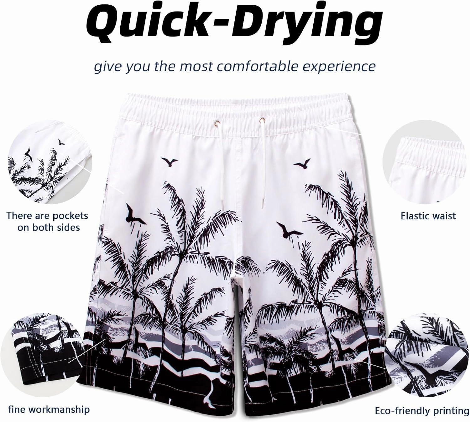MEILONGER Boys Swim Trunks 2 in 1 Bathing Suits for Kids Quick Dry Board Shorts Swimming Swimwear with Compression Liner