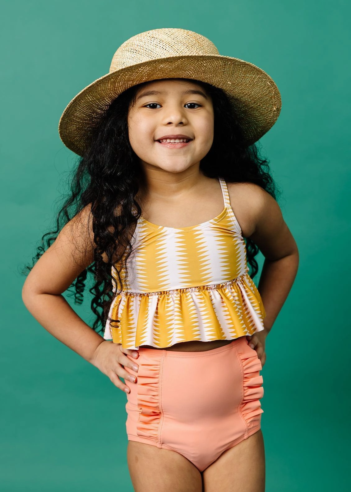 Melon | Mini Down in Front Ruffle Bottoms