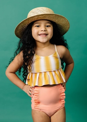 Melon | Mini Down in Front Ruffle Bottoms
