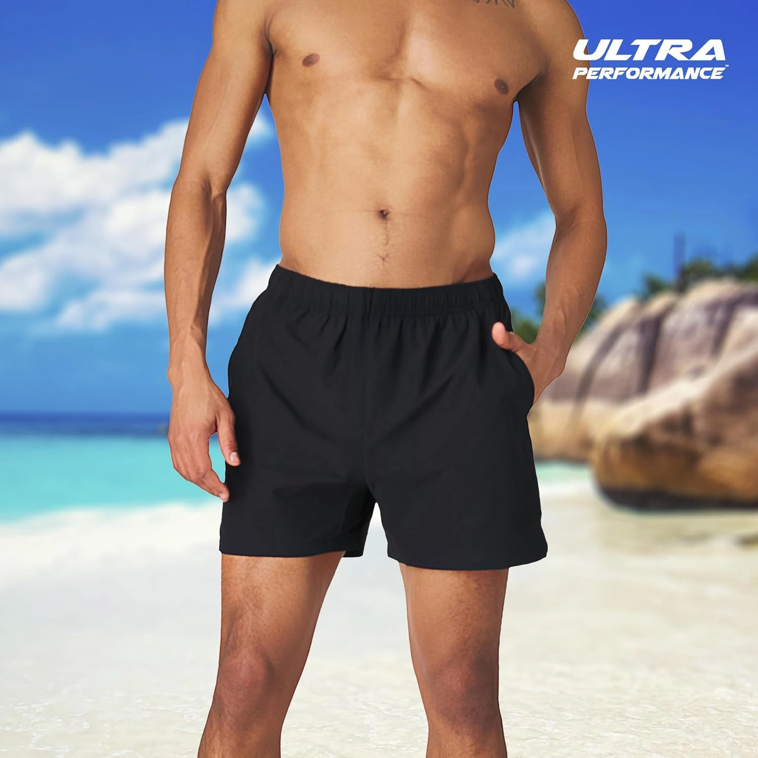 Men's 5 Inch Swim Trunk's with Liner 2 Pack Mens Stretch Quick Dry Beach Shorts Swimming Trunks & Bathing Suits for Men