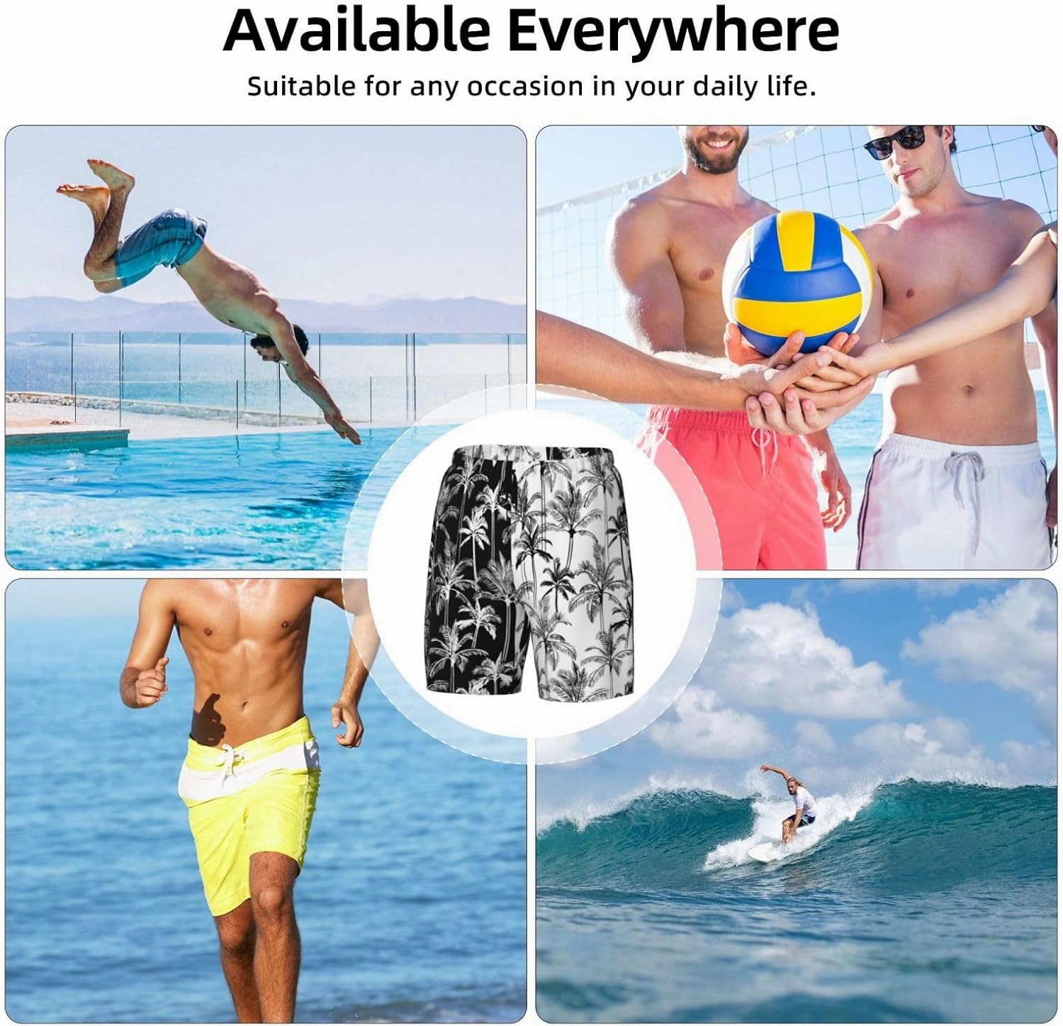 Men's Quick-Dry Swimming Trunks 7 Inch with Compression Liner 2 in 1 Beach Swim Board Shorts with Pockets