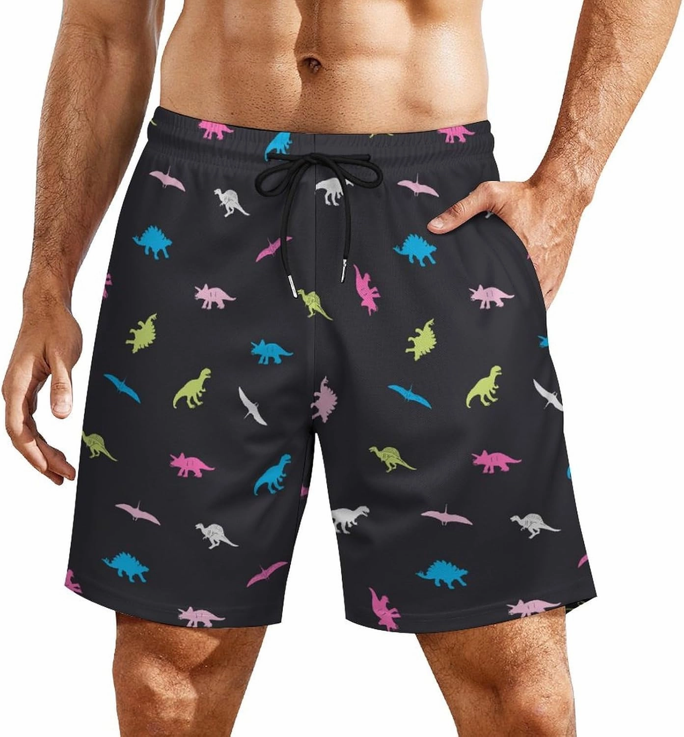 Men's Quick-Dry Swimming Trunks 7 Inch with Compression Liner 2 in 1 Beach Swim Board Shorts with Pockets