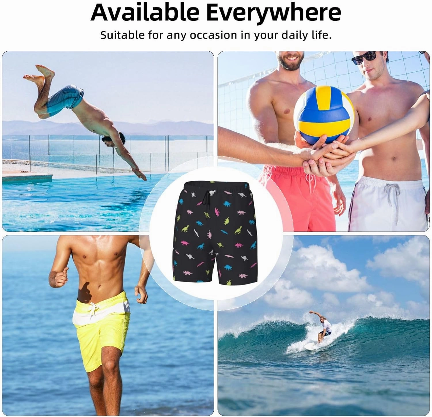 Men's Quick-Dry Swimming Trunks 7 Inch with Compression Liner 2 in 1 Beach Swim Board Shorts with Pockets