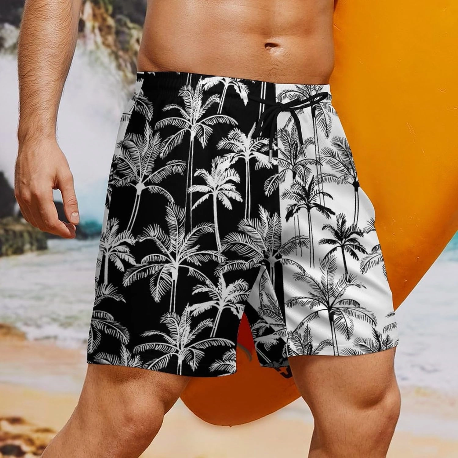 Men's Quick-Dry Swimming Trunks 7 Inch with Compression Liner 2 in 1 Beach Swim Board Shorts with Pockets