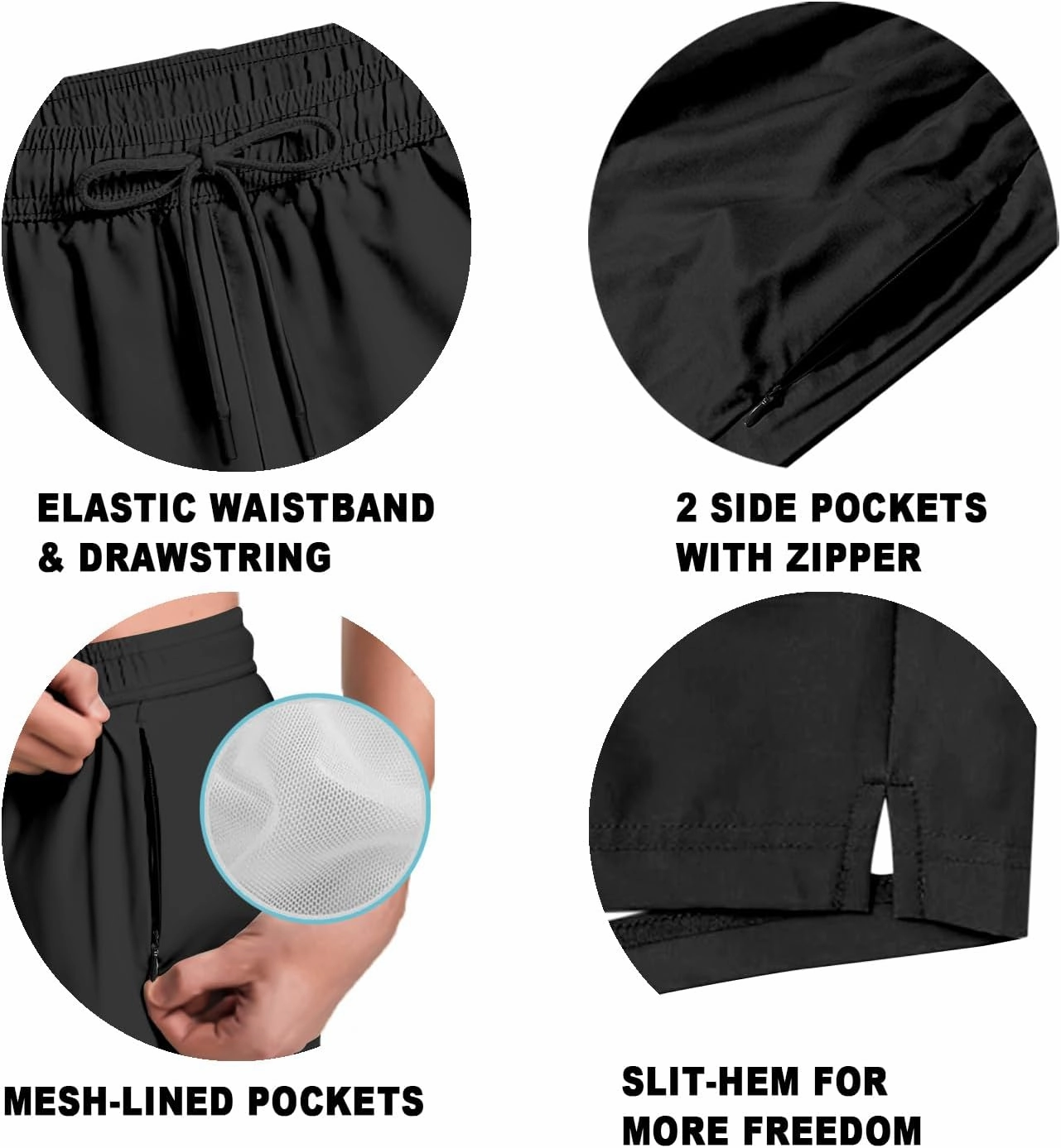 Men's Swim Trunk 5" with Compression Liner 5 Inch Quick Dry Board Shorts Zipper Pocket