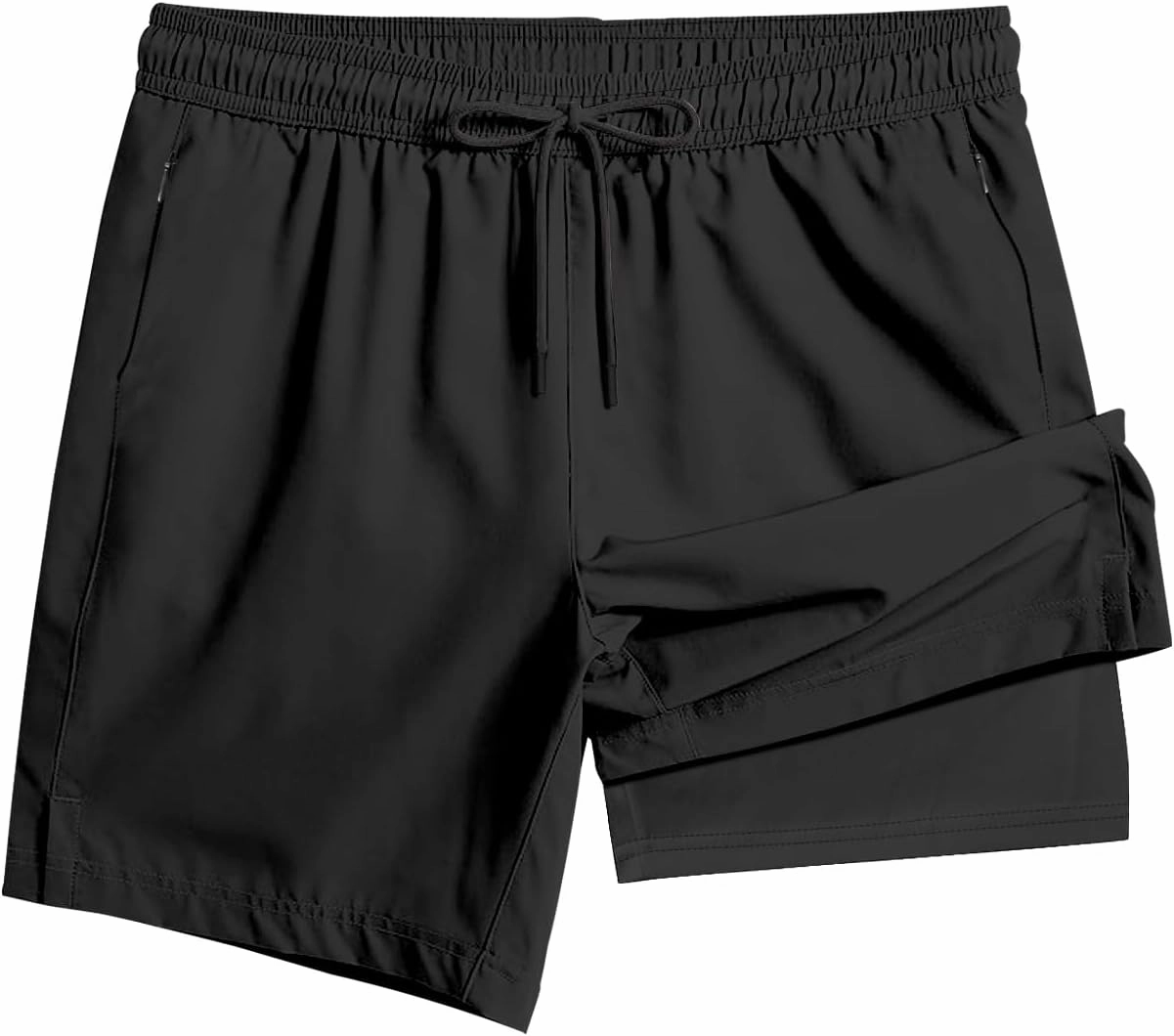 Men's Swim Trunk 5" with Compression Liner 5 Inch Quick Dry Board Shorts Zipper Pocket