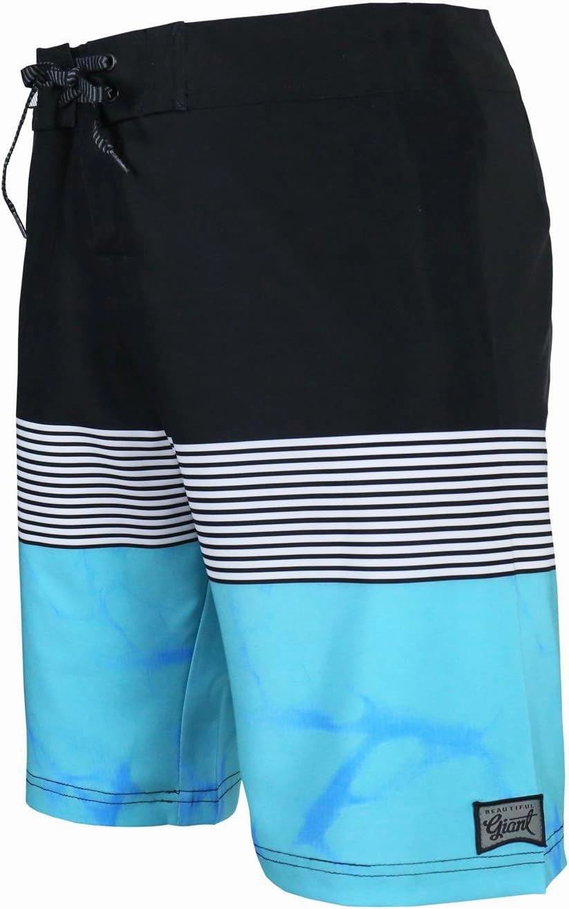 Men's Swim Trunks 22 Quick Dry Board Shorts with Key Keeper, No Mesh Lining - Perfect for Surfing & Swimming