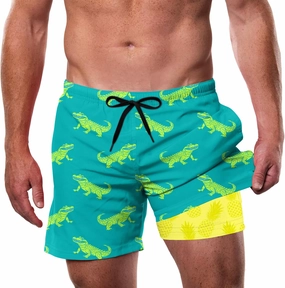 Men's Swim Trunks 5.5 Inch Bathing Suits for Men 2 in 1 Board Shorts with Compression Liner