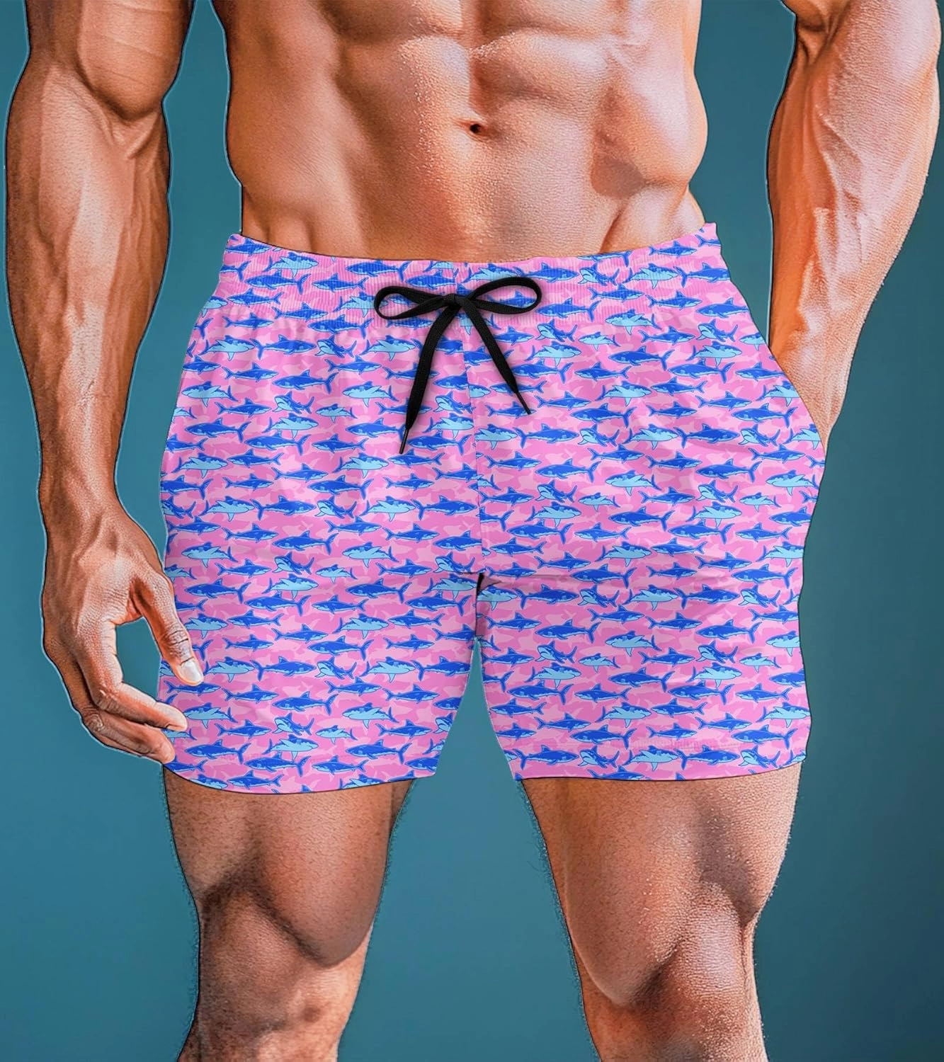 Men's Swim Trunks 5.5 Inch Bathing Suits for Men 2 in 1 Board Shorts with Compression Liner