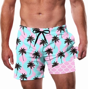 Men's Swim Trunks 5.5 Inch Bathing Suits for Men 2 in 1 Board Shorts with Compression Liner