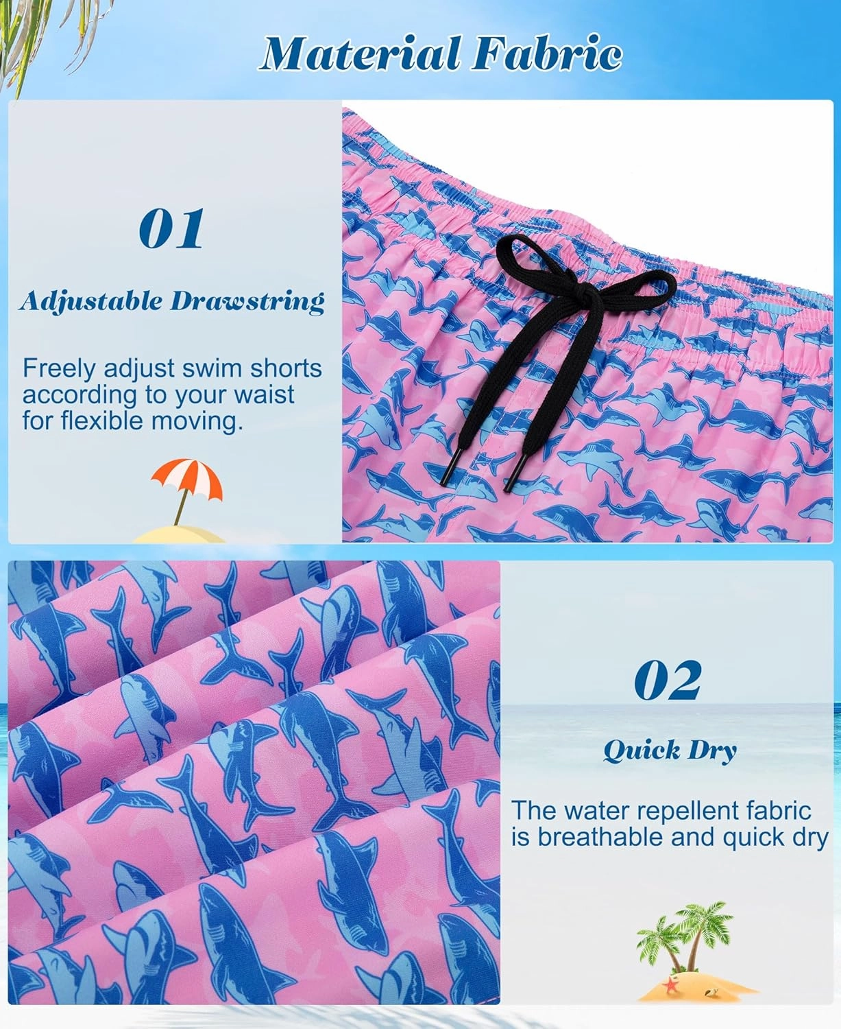 Men's Swim Trunks 5.5 Inch Bathing Suits for Men 2 in 1 Board Shorts with Compression Liner