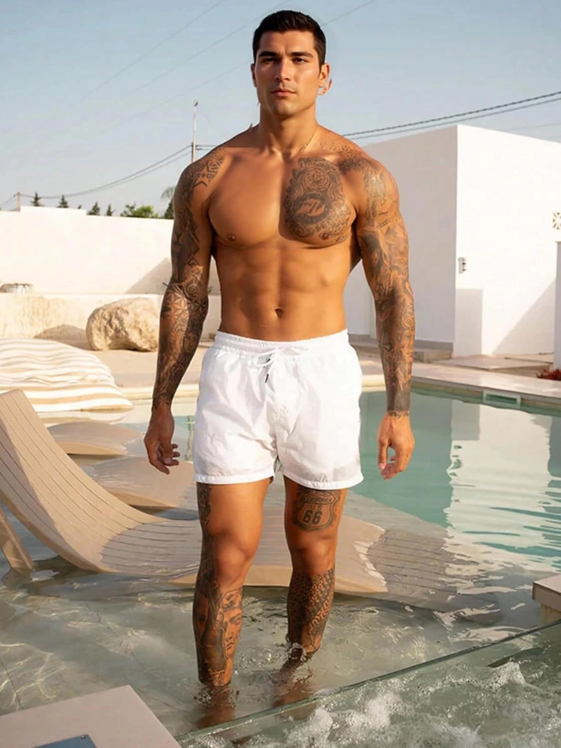 Men's Swim Trunks 5" Quick Dry Bathing Suit Mens Sports Beach Shorts with Mesh Lining