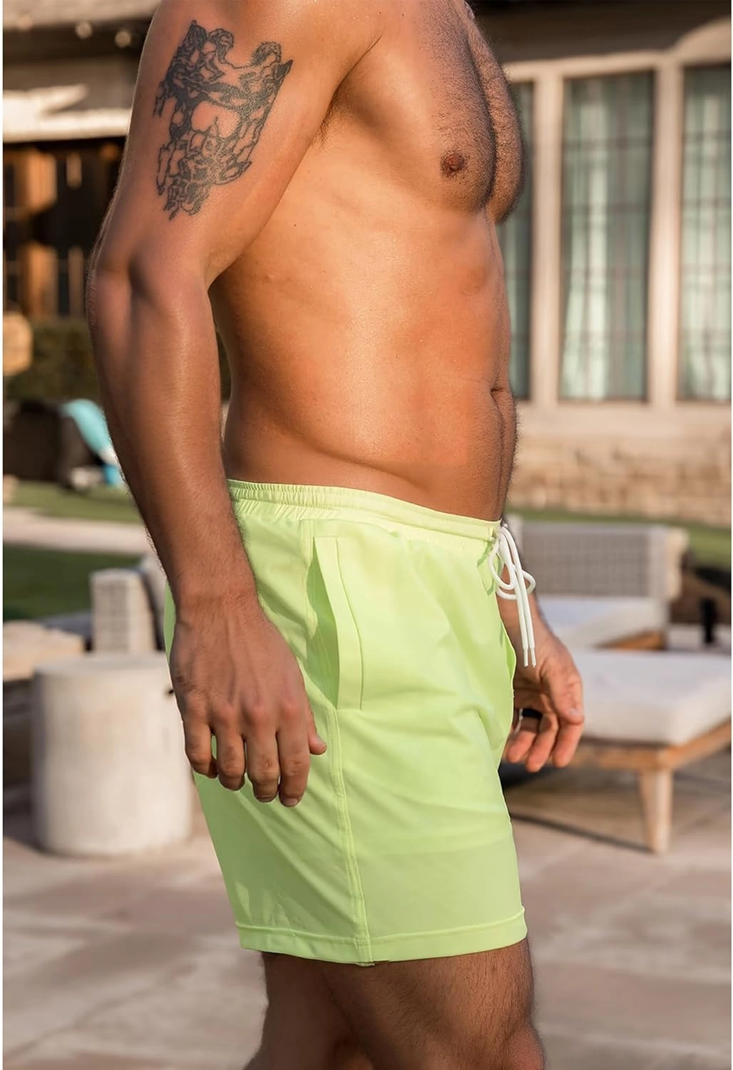 Men's Swim Trunks 5" Quick Dry Bathing Suit Mens Sports Beach Shorts with Mesh Lining