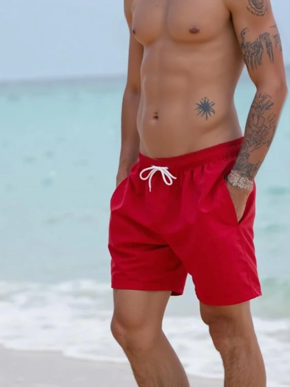 Men's Swim Trunks 5" Quick Dry Bathing Suit Mens Sports Beach Shorts with Mesh Lining