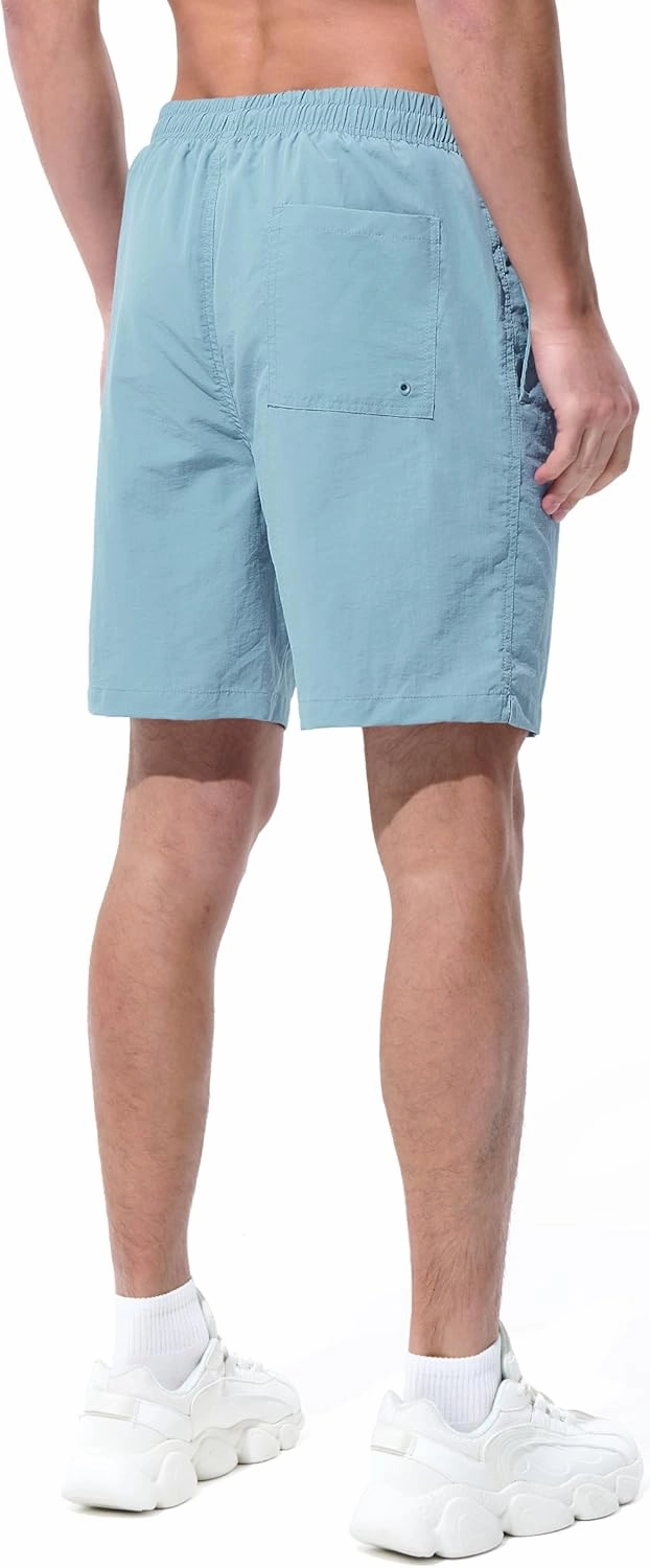 Men's Swim Trunks Beach Board Shorts Quick Dry Swimsuit Bathing Suits with Pockets 7 Inch Inseam Mesh Lining