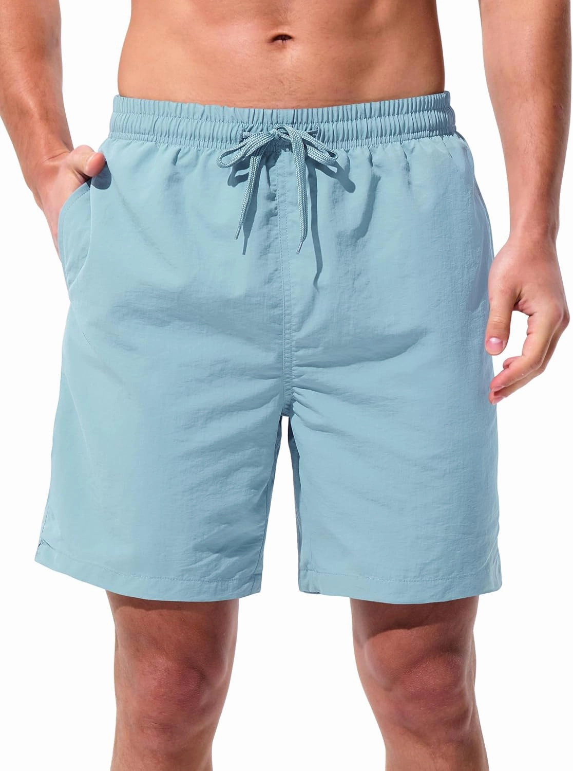 Men's Swim Trunks Beach Board Shorts Quick Dry Swimsuit Bathing Suits with Pockets 7 Inch Inseam Mesh Lining