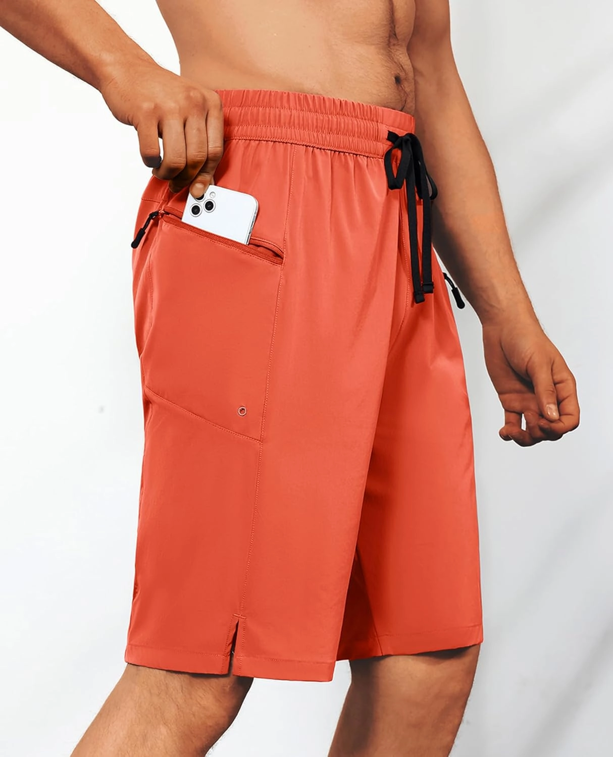Men's Swim Trunks Quick Dry Beach Shorts with Zipper Pockets, UPF 50 , Swimming, Surfing, Outdoor - No Mesh Liner