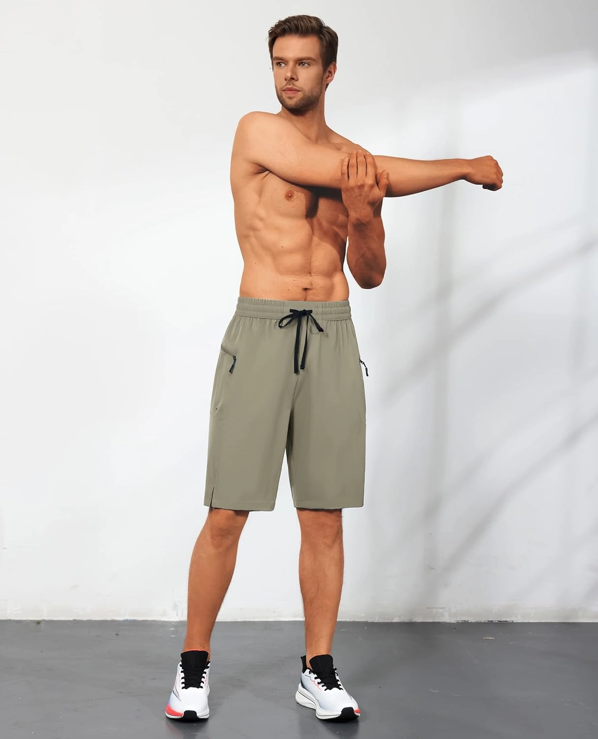 Men's Swim Trunks Quick Dry Beach Shorts with Zipper Pockets, UPF 50 , Swimming, Surfing, Outdoor - No Mesh Liner