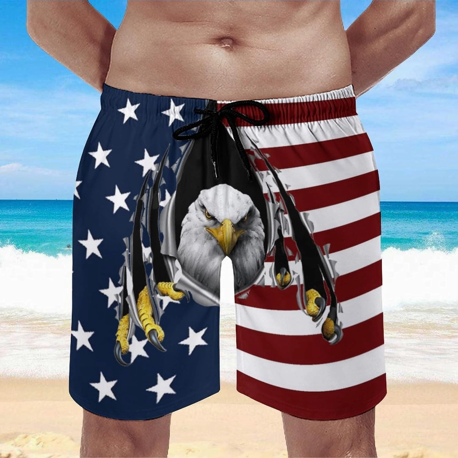 Men's Swim Trunks Quick Dry Swimming Trunks Upside Down Pineapple Beach Shorts with Mesh Lining and Pockets