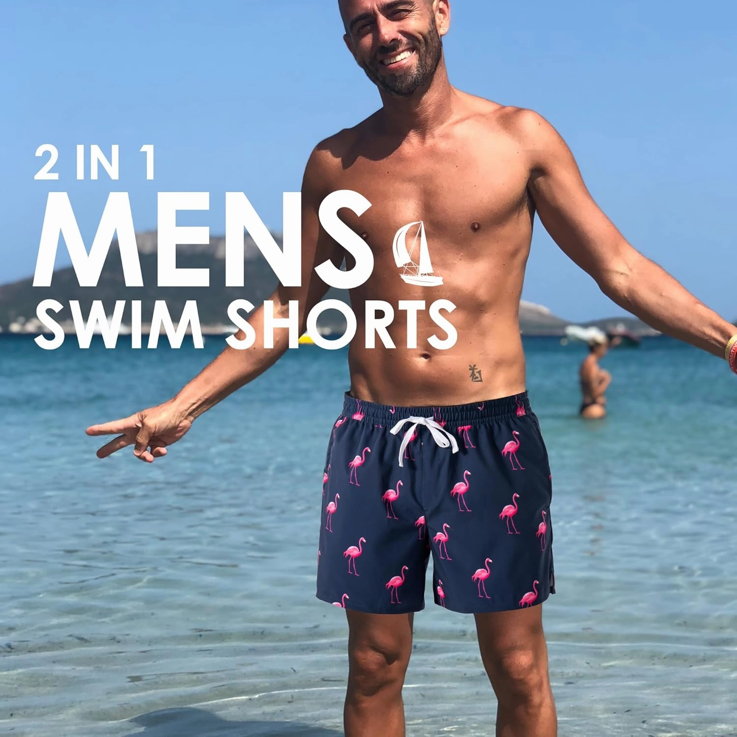 Men's Swim TrunksMesh Lining Quick Dry with Pockets Beach Shorts Hawaiian