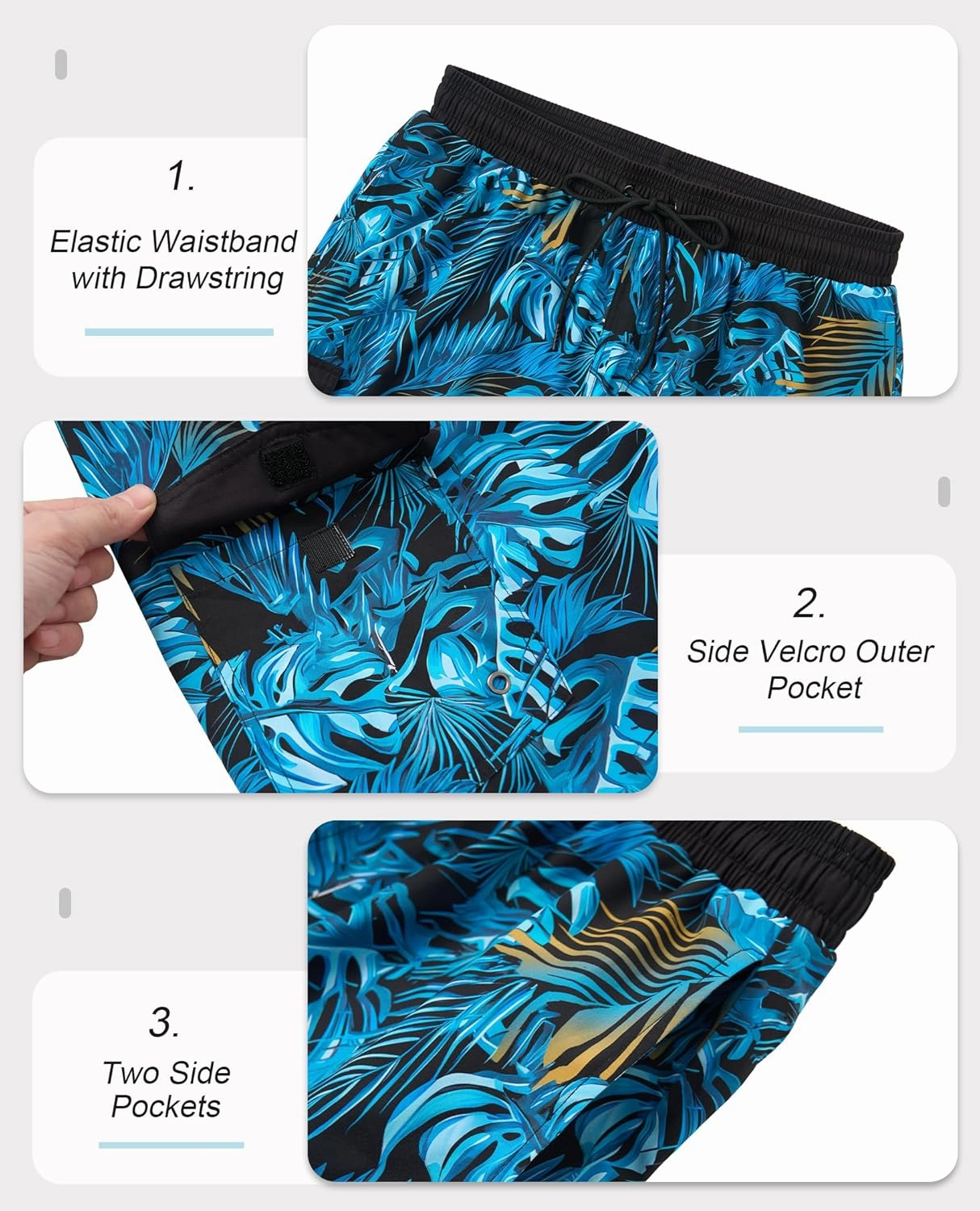 Mens 9 inch Swim Trunks with Compression Liner Quick Dry 2 in 1 Swimming Shorts with Pockets Bathing Suits Swimsuit