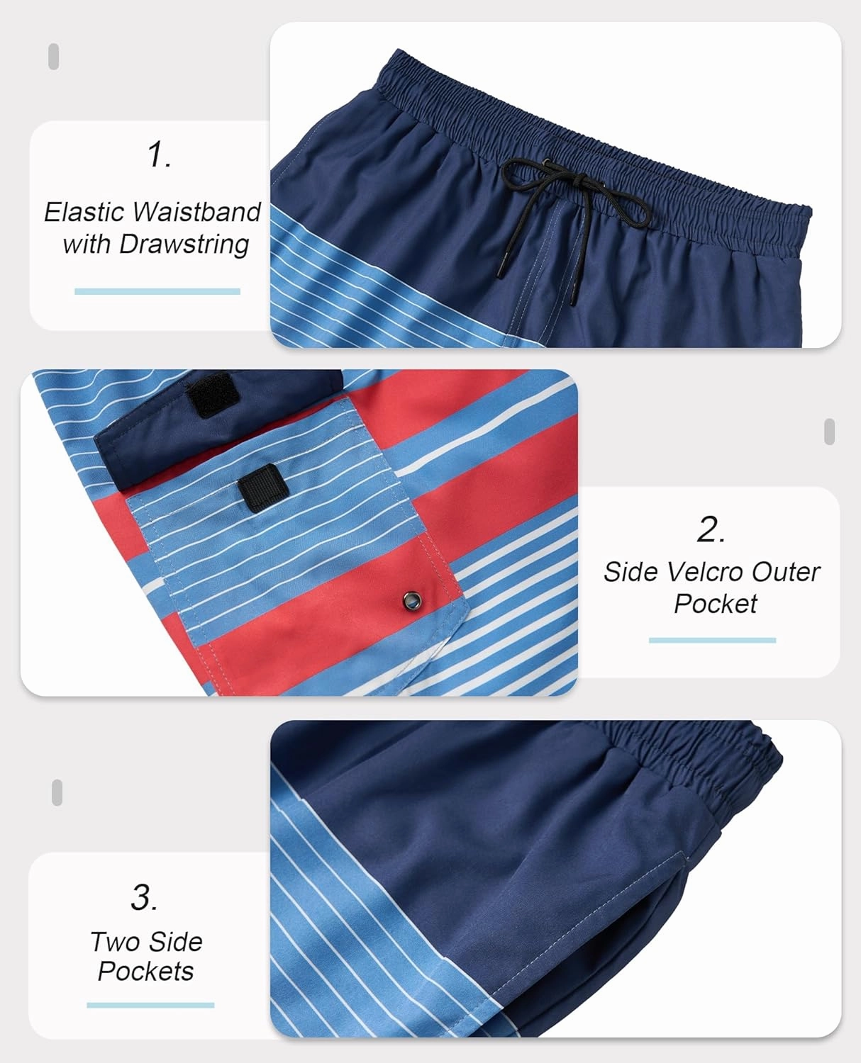 Mens 9 inch Swim Trunks with Compression Liner Quick Dry 2 in 1 Swimming Shorts with Pockets Bathing Suits Swimsuit