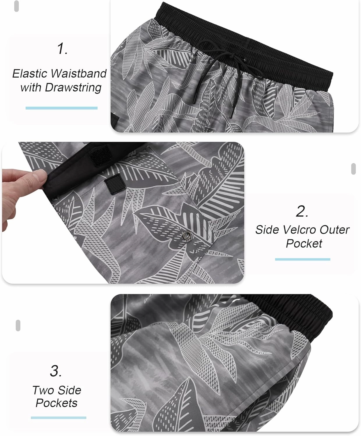 Mens 9 inch Swim Trunks with Compression Liner Quick Dry 2 in 1 Swimming Shorts with Pockets Bathing Suits Swimsuit