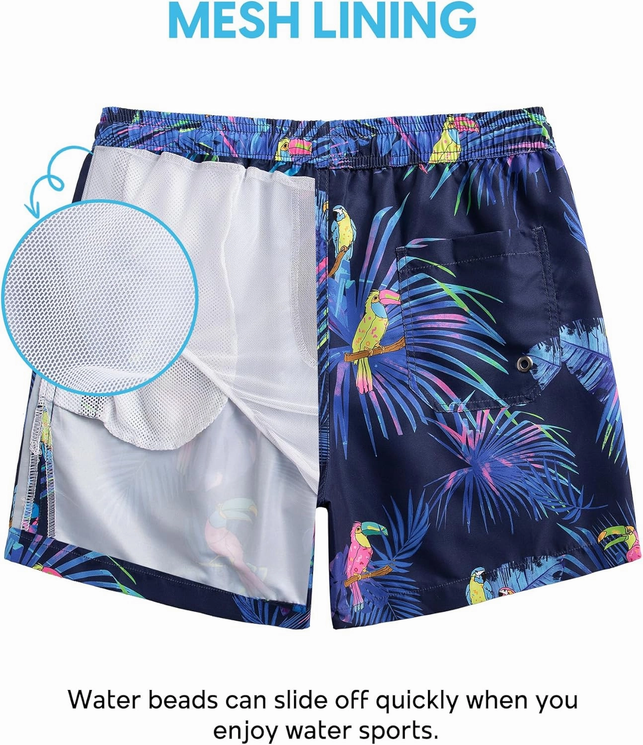 Mens Swim Trunks 5 Inch Swimming Shorts with Mesh Lining Quick Dry Bathing Suits for Men Swimwear