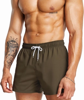 Mens Swim Trunks 5" with Mesh Lining Quick Dry Beach Shorts for Swimming Men Bathing Suit