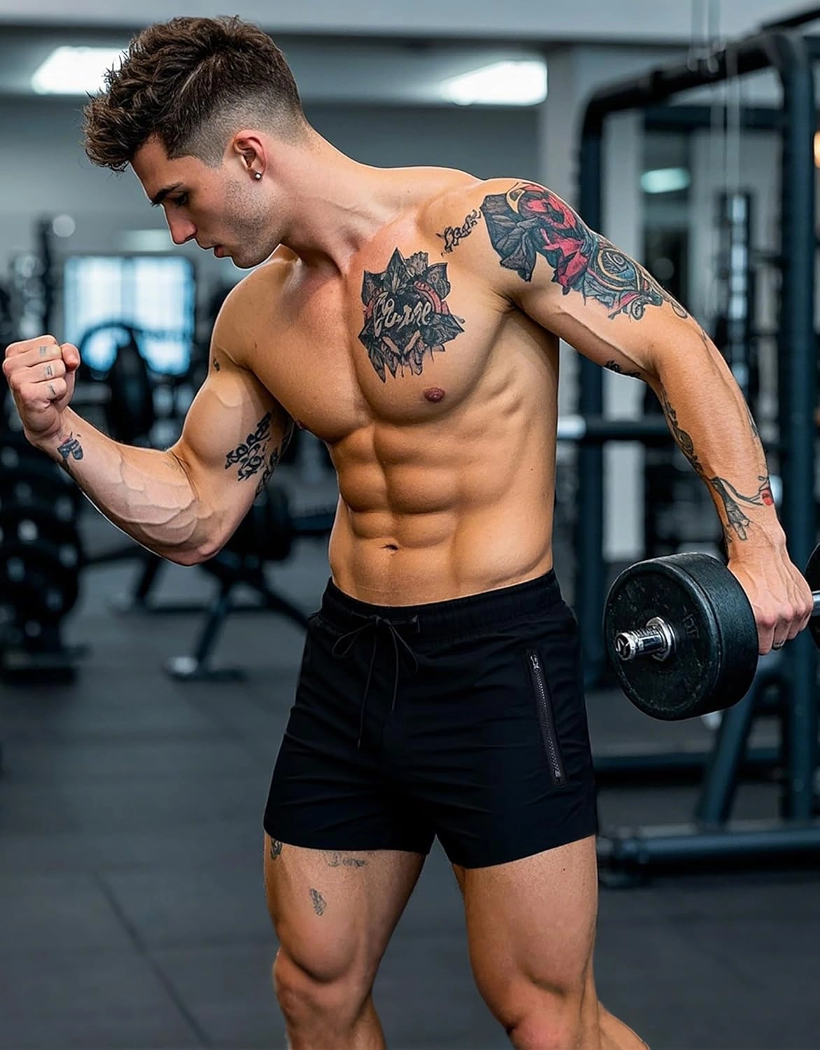 Mens Swim Trunks 5" with Mesh Lining Quick Dry Beach Shorts with Zipper Pockets Sports Swimming Trunks for Men