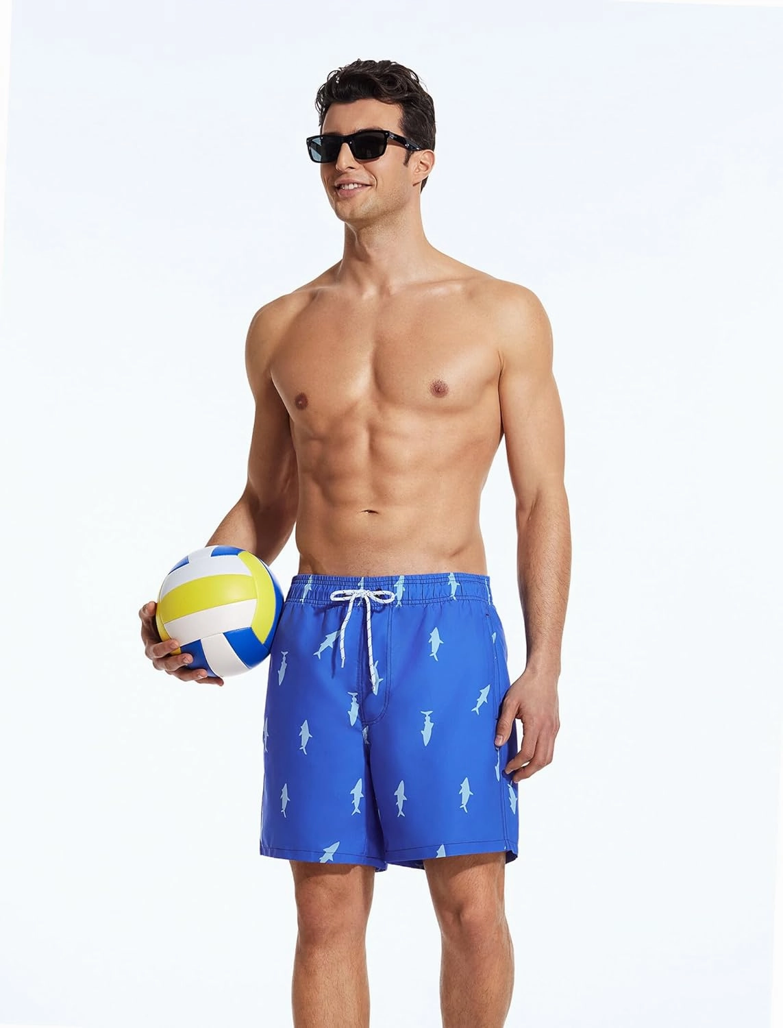 Mens Swim Trunks 6 Inch Inseam Mesh Lining Bathing Suits Quick Dry Beach Shorts Swimsuits Swimwear with Pockets
