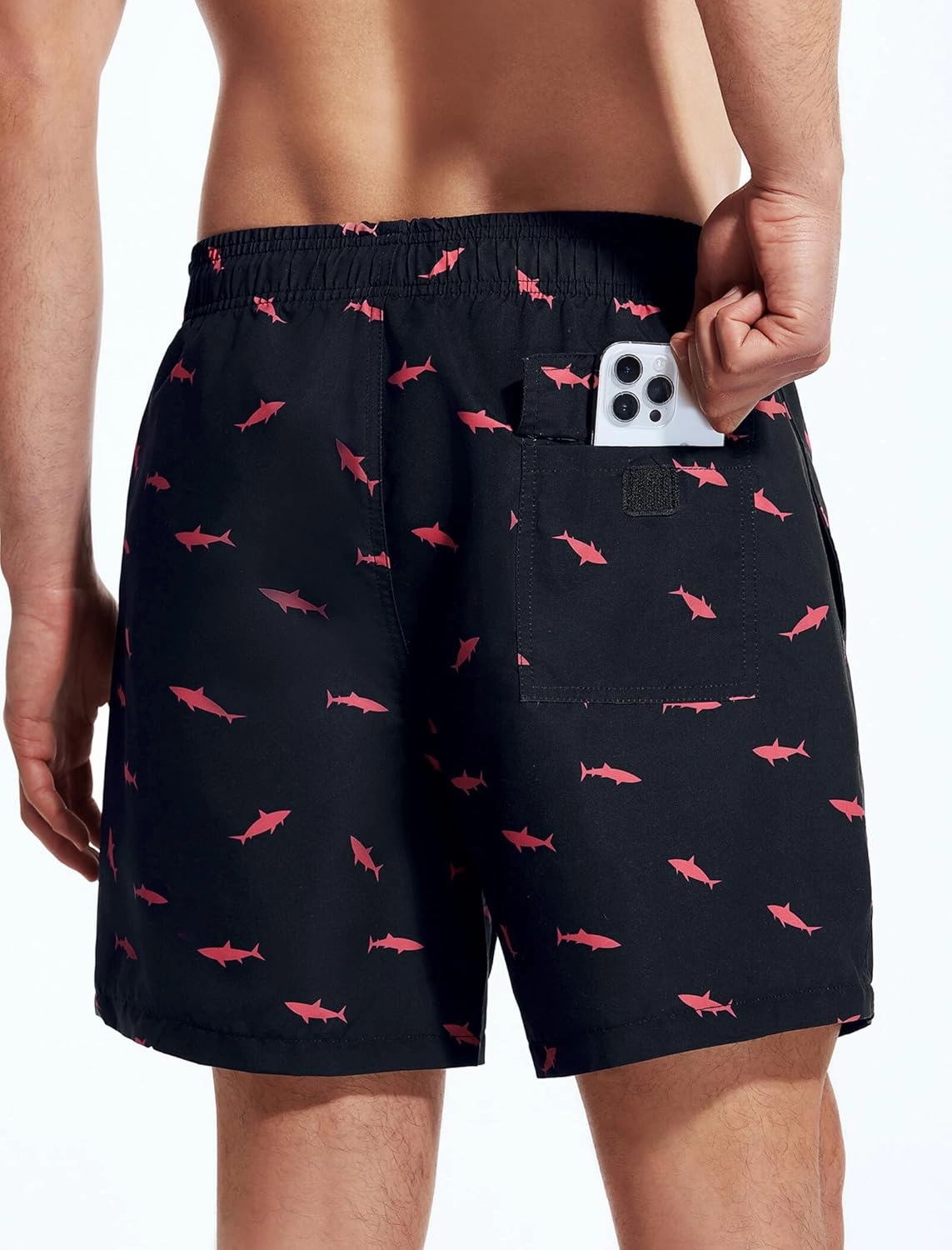 Mens Swim Trunks 6 Inch Inseam Mesh Lining Bathing Suits Quick Dry Beach Shorts Swimsuits Swimwear with Pockets