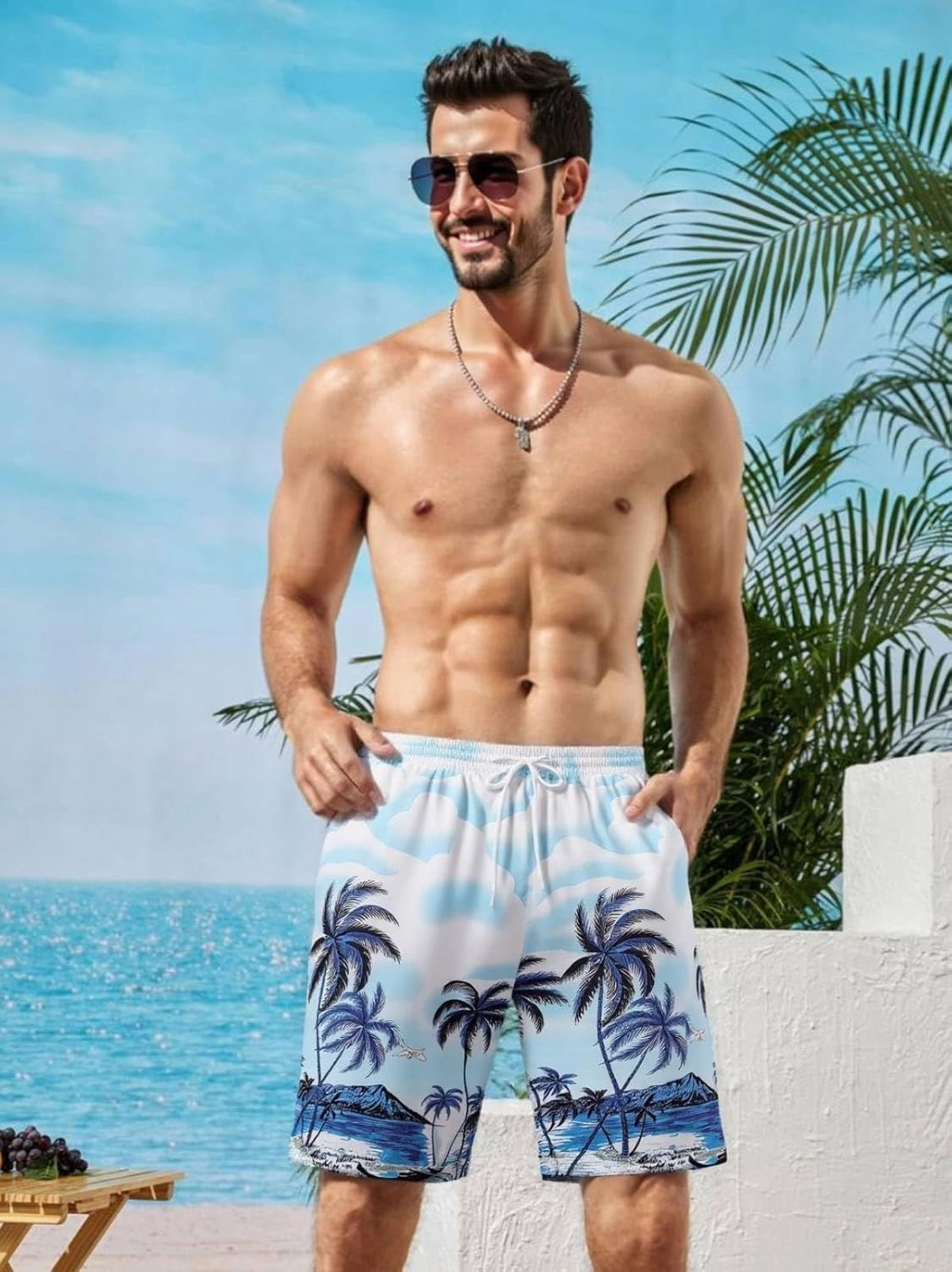 Mens Swim Trunks 7 Inch 9 Inch Quick Dry Board Shorts Swimwear Bathing Suit Beach Swim Shorts with Pockets