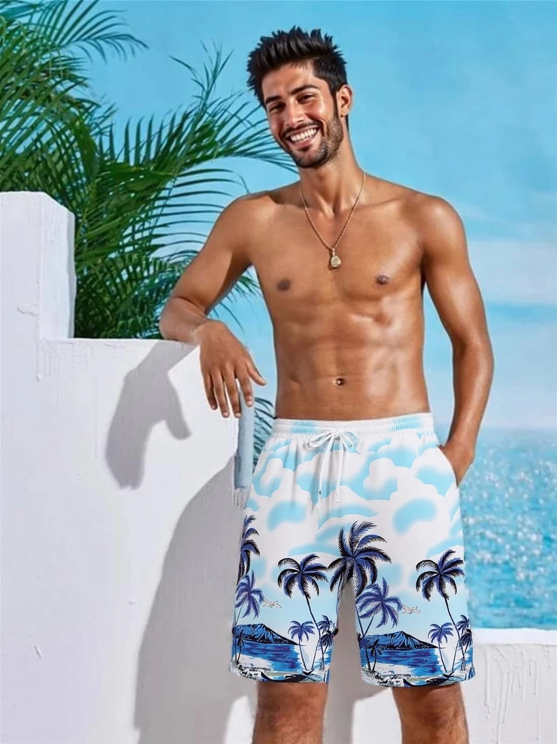 Mens Swim Trunks 7 Inch 9 Inch Quick Dry Board Shorts Swimwear Bathing Suit Beach Swim Shorts with Pockets