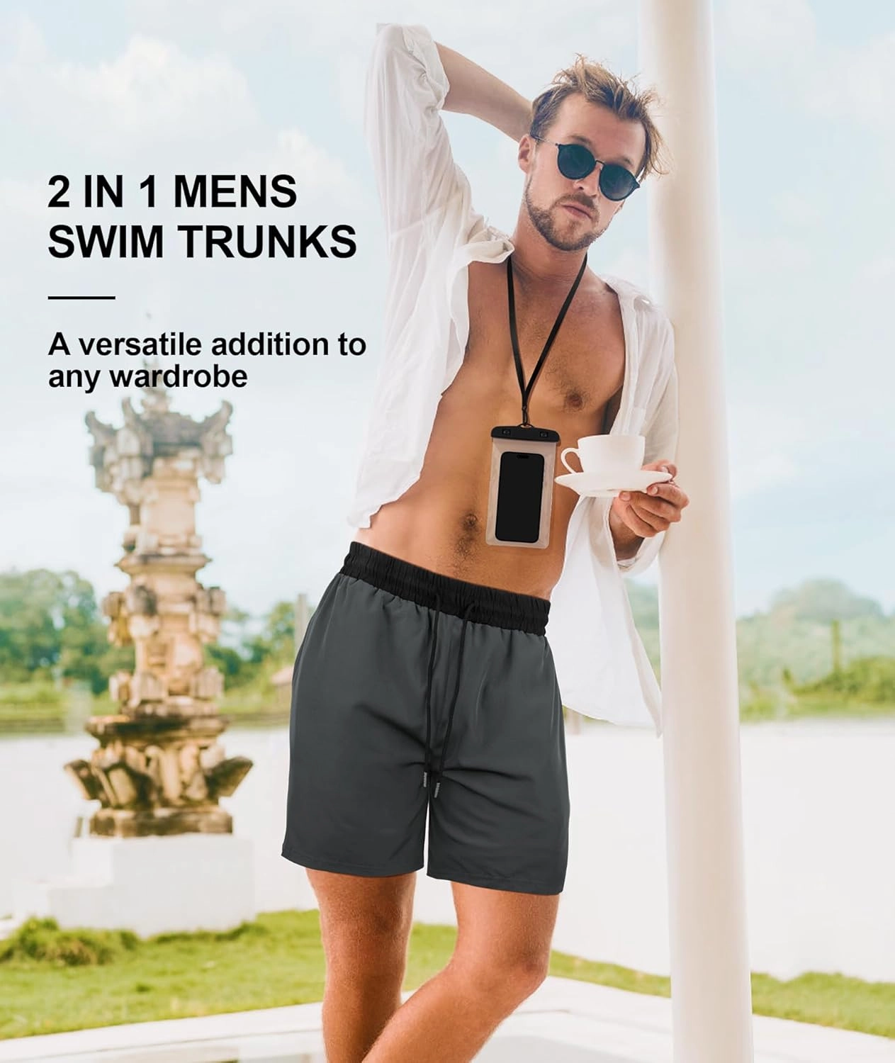 Mens Swim Trunks 7" Quick Dry Swim Shorts Swimsuit Swimming Trunks Swimwear with Pockets