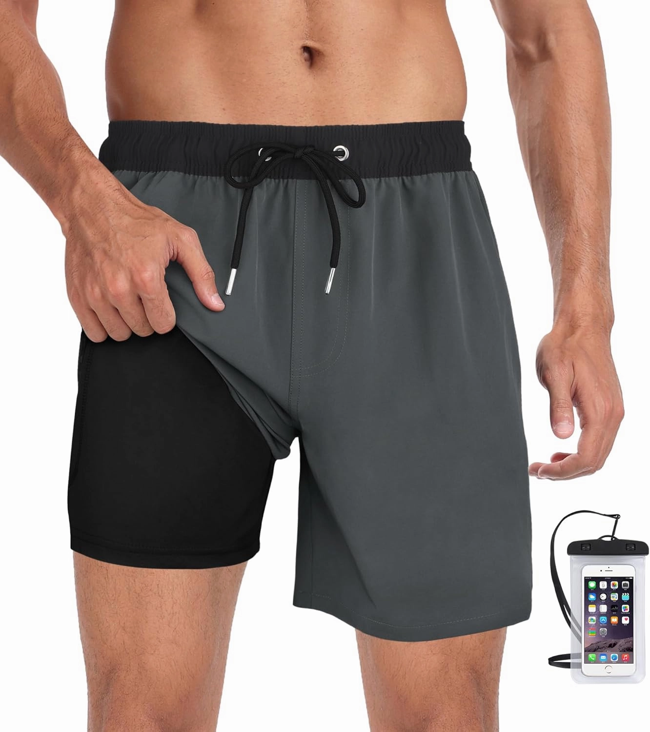 Mens Swim Trunks 7" Quick Dry Swim Shorts Swimsuit Swimming Trunks Swimwear with Pockets
