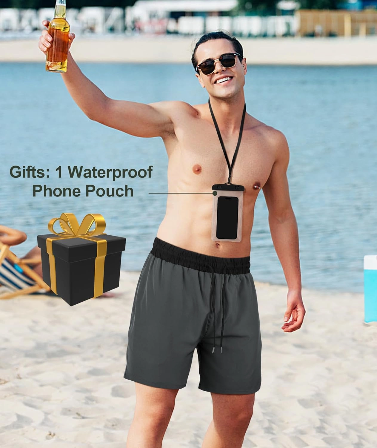 Mens Swim Trunks 7" Quick Dry Swim Shorts Swimsuit Swimming Trunks Swimwear with Pockets