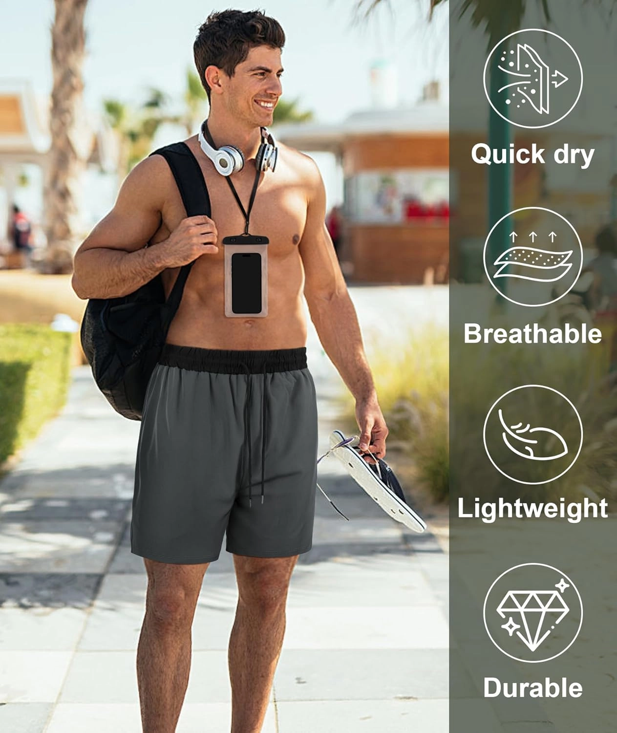 Mens Swim Trunks 7" Quick Dry Swim Shorts Swimsuit Swimming Trunks Swimwear with Pockets