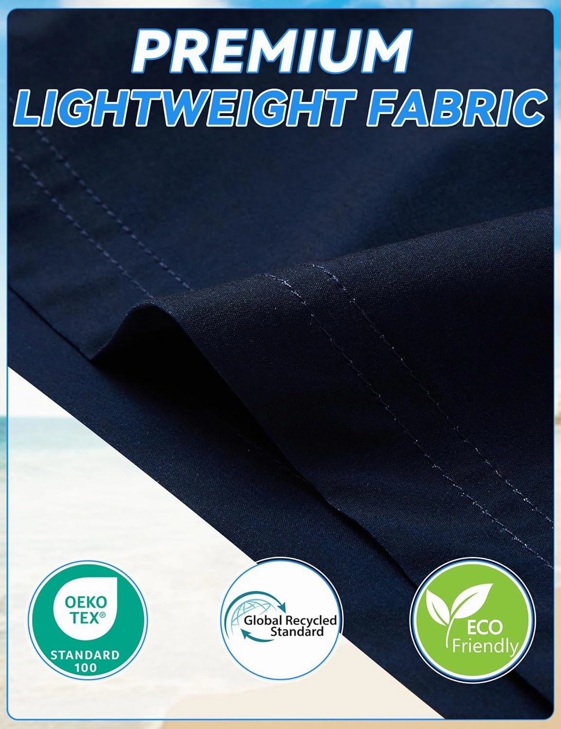 Mens Swim Trunks 8 inch Inseam Mesh Liner Quick-Dry Lightweight 4-Way Stretch Bathing Suit Swimming Trunks for Men UPF 50 