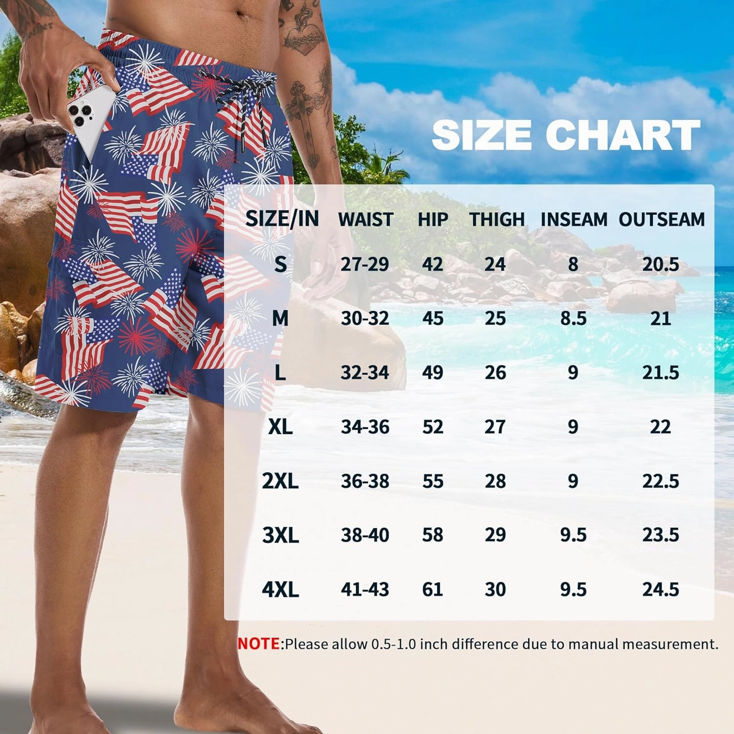 Mens Swim Trunks 9" Board Shorts with Compression Liner Swimsuit Built-in Bathing Suit Quick Dry Swimwear Zipper Pocket