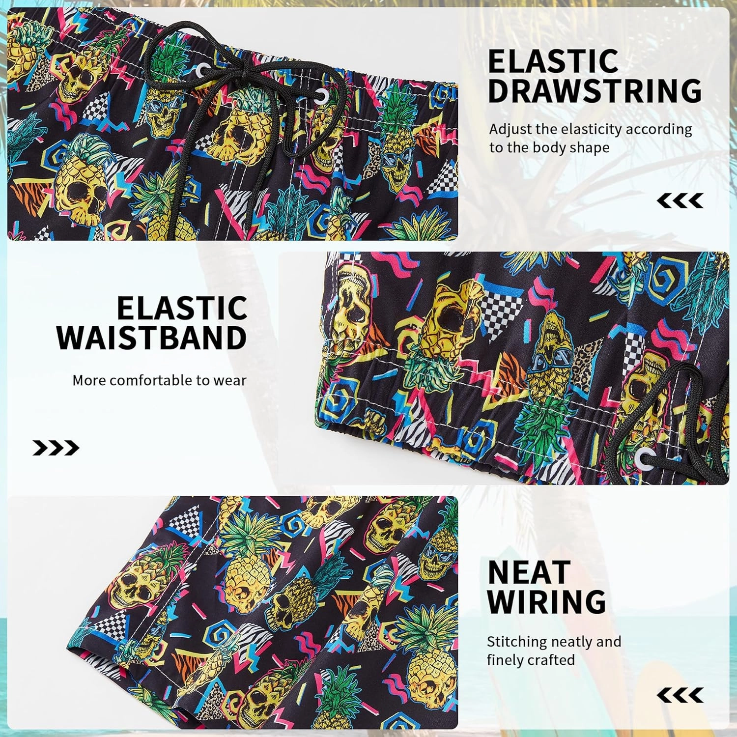 Mens Swim Trunks Quick Dry Board Shorts Bathing Suit for Men Beach Swimwear Breathable Surf Beach Shorts Swimwear