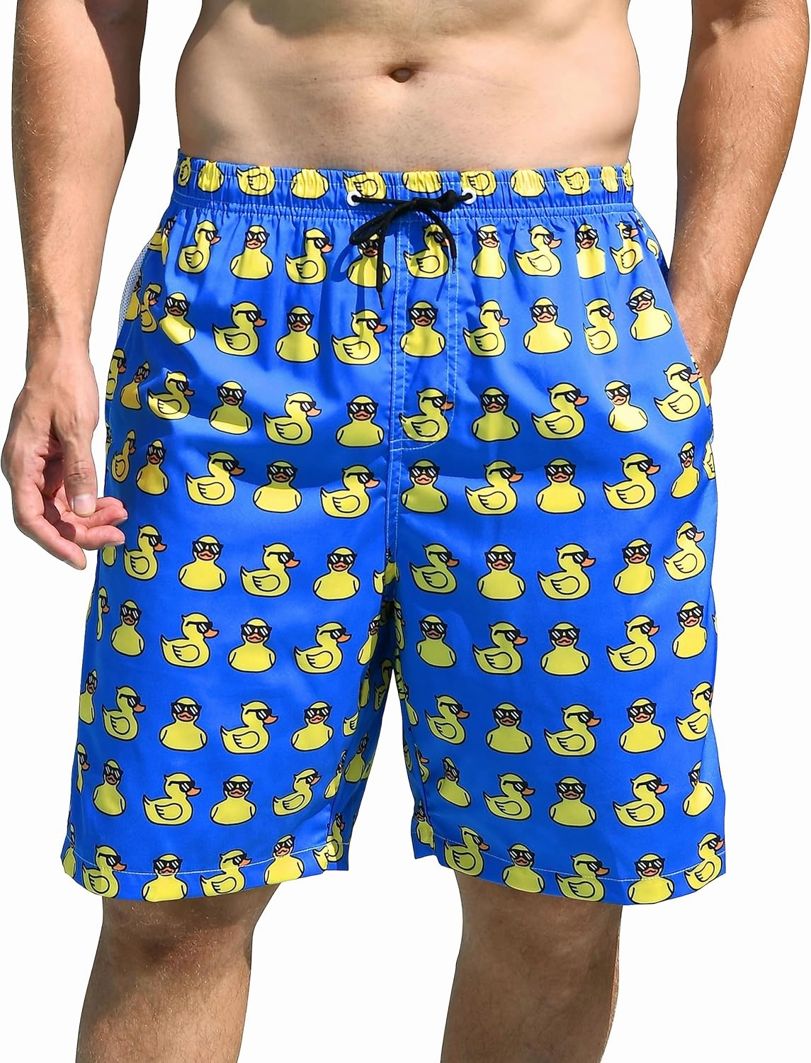 Mens Swim Trunks Quick Dry Board Shorts with Mesh Lining, Breathable Surf Beach Shorts Swimwear Bathing Suits