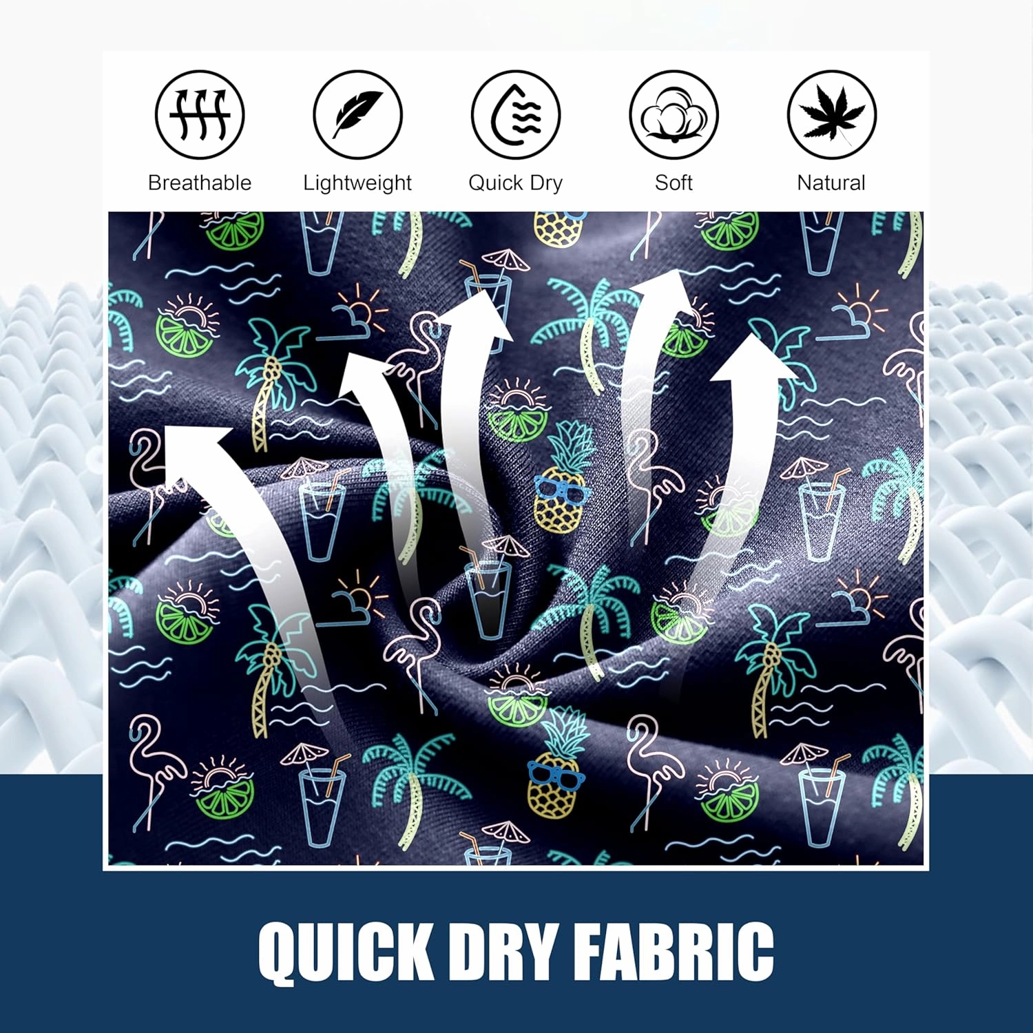 Mens Swim Trunks Quick Dry Board Shorts with Mesh Lining, Breathable Surf Beach Shorts Swimwear Bathing Suits