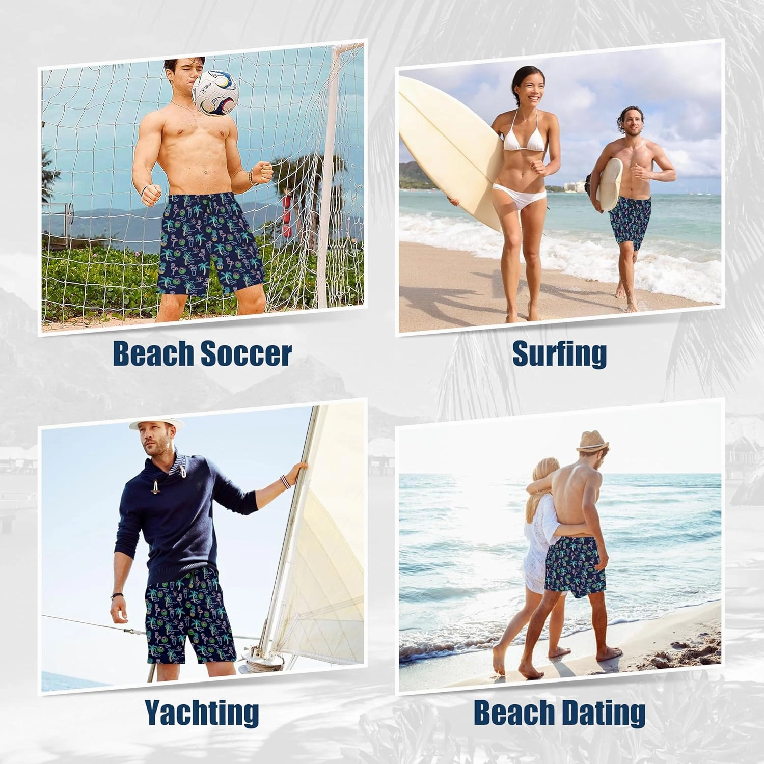 Mens Swim Trunks Quick Dry Board Shorts with Mesh Lining, Breathable Surf Beach Shorts Swimwear Bathing Suits