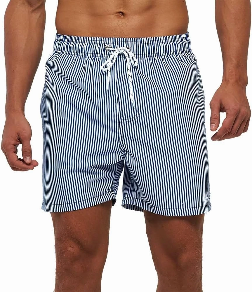 Mens Swim Trunks Quick Dry Boardshorts with Mesh Lining Above Knee Swimwear Bathing Suits
