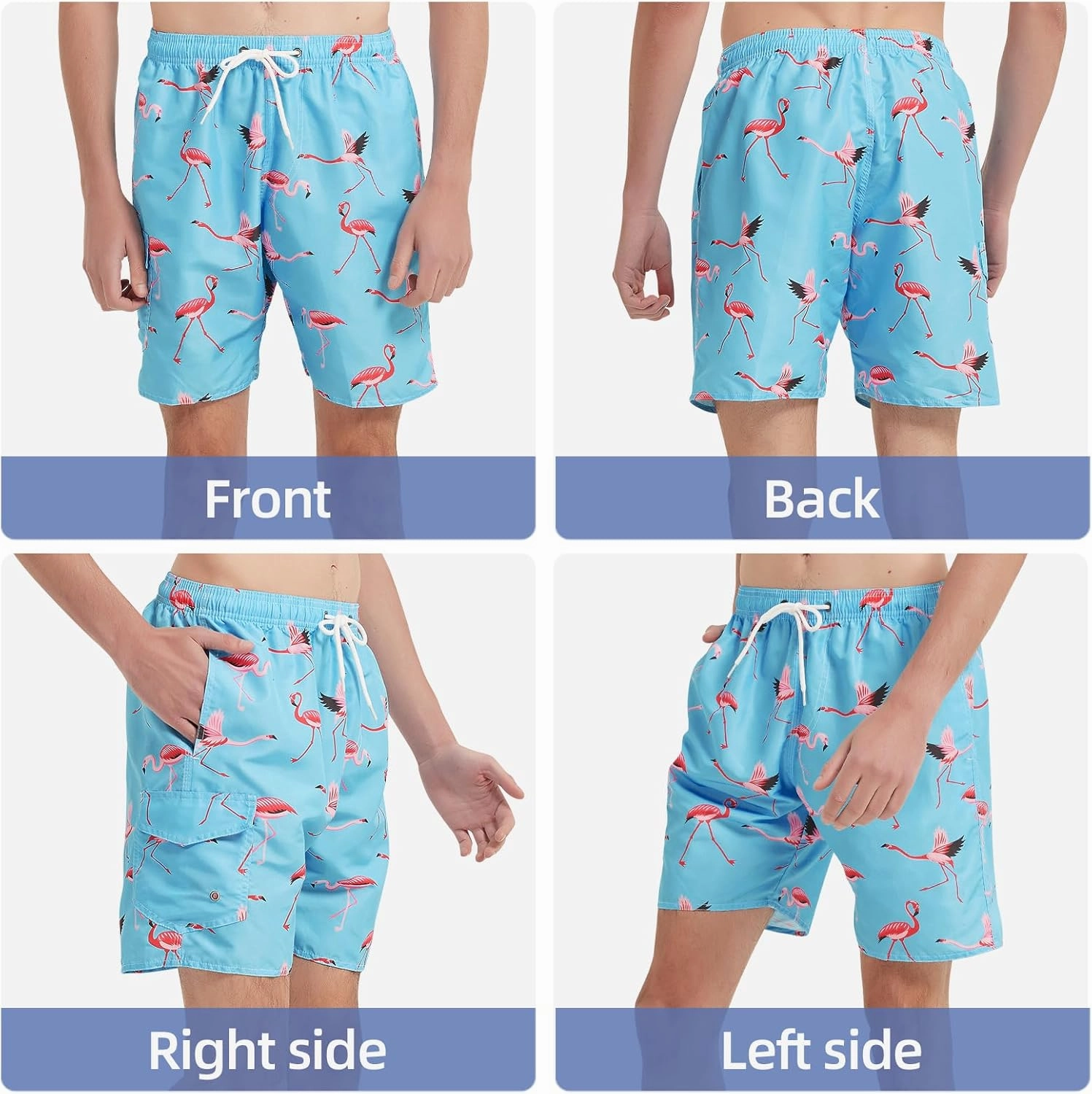 Mens Swim Trunks Swim Shorts Swimwear Quick Dry 7 Swimming Trunks with Mesh Lining