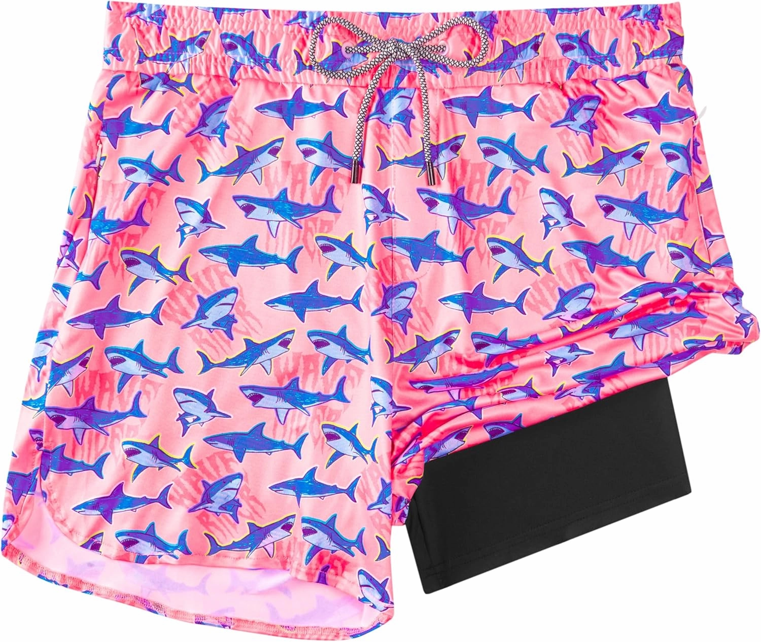 Mens Swim Trunks with Compression Liner 5.5" Board Shorts with Zipper Pockets 2 in 1 Quick Dry Bathing Suits