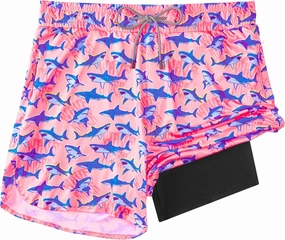 Mens Swim Trunks with Compression Liner 5.5" Board Shorts with Zipper Pockets 2 in 1 Quick Dry Bathing Suits