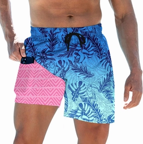 Mens Swim Trunks with Compression Liner 5.5" Inseam Quick Dry Swimsuit Shorts S-XXL