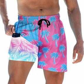 Mens Swim Trunks with Compression Liner 5.5" Inseam Quick Dry Swimsuit Shorts S-XXL